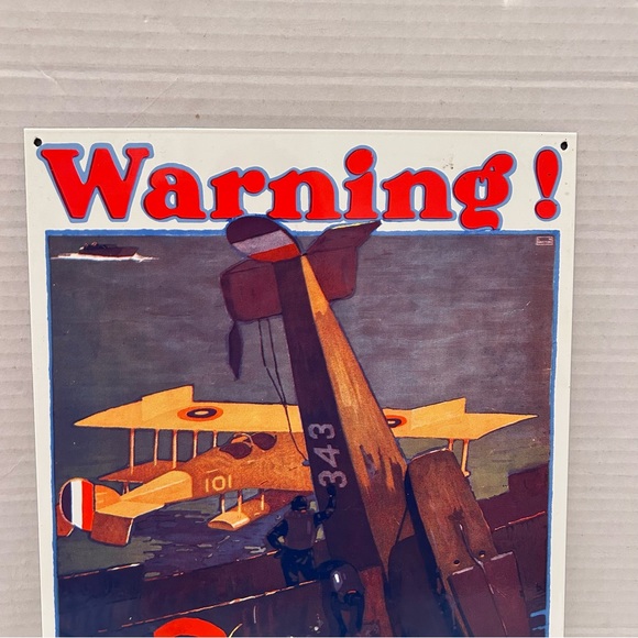 Ande Rooney Porcelain on Steel Aviation Warning Sign, 1988 - Picture 4 of 6